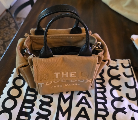 Marc Jacobs Handbags - Marc Jacobs Tan and Black Mini Bag The Tool Box Bag